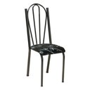 Ver imagem 3 de Kit 2 Cadeiras de Cozinha Alasca Estampado Preto Florido Pés de Ferro Cromo Preto - Pallazio