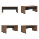 Ver imagem 2 de Conjunto Executivo 4 Mesas Tamburato 1600 para 4 Pessoas Elegante Marrom/Nogal/Preto Artany