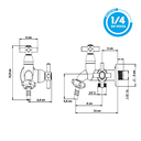 Ver imagem 5 de Torneira Tanque Máquina Lavar 2 Saídas ABS Cromado 1031 C31:Prateado