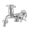 Ver imagem 1 de Torneira Tanque Máquina Lavar 2 Saídas ABS Cromado 1031 C31:Prateado