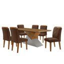 Ver imagem 2 de Mesa para Sala de Jantar Aster 180cm Mdf Tampo Laminado Canto Copo e 6 Cadeiras Melissa