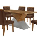 Ver imagem 7 de Mesa para Sala de Jantar Aster 180cm Mdf Tampo Laminado Canto Copo e 6 Cadeiras Melissa