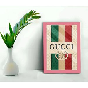 Quadro Decorativo Gcc Sala Escritório Loja + Vidro 33x25:rosa