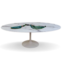 Ver imagem 2 de Mesa de Jantar Tulipa Saarinen Oval 2.35x122cm Testurizado Marmore Modelar Art Moveis