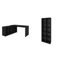 Ver imagem 2 de Conjunto 2 Peças com Escrivaninha em L Cubos e Estante Livreiro Preto Artany 100% MDF