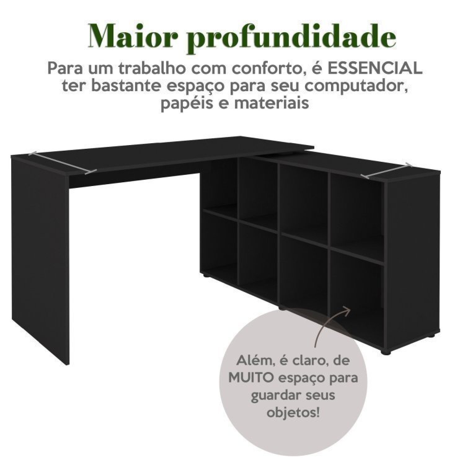 Kit 2 Peças com Escrivaninha em L Cubos e Estante Livreiro - 10