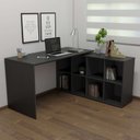 Ver imagem 3 de Kit 2 Peças com Escrivaninha em L Cubos e Estante Livreiro