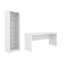 Ver imagem 1 de Escritório com Mesa para Computador Simples Gavetas e Armário Branco - Fdecor