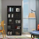 Ver imagem 4 de Conjunto 2 Peças com Escrivaninha em L Cubos e Estante Livreiro Preto Ipê Artany 100% MDF