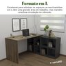 Kit 2 Peças com Escrivaninha em L Cubos e Estante Livreiro - 11