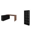Ver imagem 2 de Conjunto 2 Peças com Escrivaninha em L Cubos e Estante Livreiro Preto Ipê Artany 100% MDF