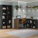 Ver imagem 1 de Conjunto 2 Peças com Escrivaninha em L Cubos e Estante Livreiro Preto Ipê Artany 100% MDF