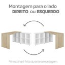 Ver imagem 4 de Conjunto 2 Peças com Escrivaninha em L Cubos e Estante Livreiro Branco Carvalho Artany 100% MDF