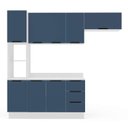 Ver imagem 1 de Armário de Cozinha Modulada Completa 4 Peças 240cm com Tampo 250072 Meena Politorno Móveis