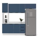 Ver imagem 3 de Armário de Cozinha Modulada Completa 4 Peças 240cm com Tampo 250072 Meena Politorno Móveis