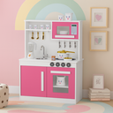 Ver imagem 1 de Cozinha Infantil Brinquedo Educativo Completa com Armário Fogão Pia e Microondas:rosa
