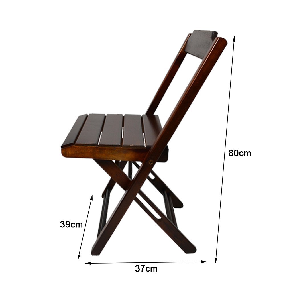 Conjunto de Mesa com 6 Cadeiras de Madeira Dobrável 1,20x70 Imbuia - 5