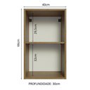 Ver imagem 2 de Armário Aéreo 40 Cm com 2 Nichos Abertos para Cozinha Madesa Lux, Glamy, Agata, Stella - Rustic