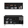 Kit Cozinha Balcão e Aéreo 160cm C/ Tampo Cor - Belliv Decor:preto/grafite - 2