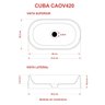 Cuba de Apoio para Banheiro Laila O42 Oval Compace - 3