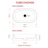 Cuba de Apoio para Banheiro Laila O42 Oval Compace - 3
