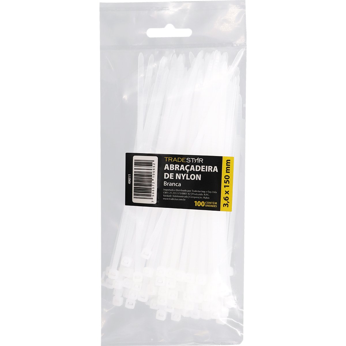 Abraçadeira Nylon Enforca Gato 3,6x150mm Branco C/ 500 Un - 2