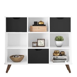 Nicho Organizador Retrô 1478 com 3 Gavetas Branco/Preto - Qmovi - 1