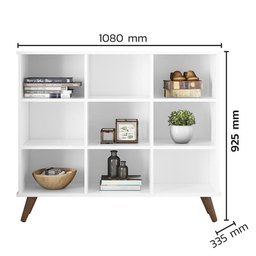 Nicho Organizador Retrô 1478 com 3 Gavetas Branco/Preto - Qmovi - 3