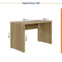 Ver imagem 7 de Mesa de Escritório com Canaleta para Fios Ficus 120cm CabeCasa MadeiraOriginals