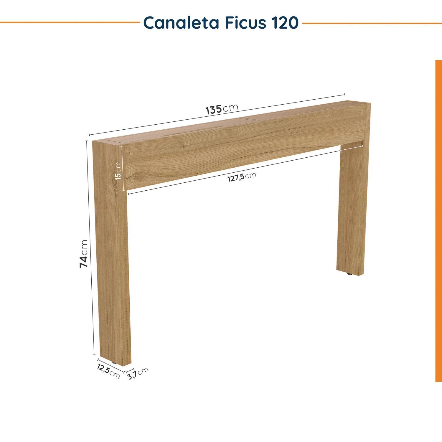 Mesa de Escritório 135cm com Canaleta para Fios Ficus Cabecasa Madeiramadeira - 10