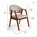 Ver imagem 4 de Kit com 2 Cadeiras para Sala de Jantar Ávila Bege/Pinhão