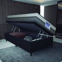 Ver imagem 5 de Cama Box Baú Solteiro Colchão Espuma D33 Fort 88x188x62cm Cinza/Branco-Suporta até 150kg por