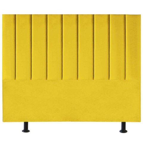 Cabeceira Estofada Cama Casal Queen Size 160 Cm Marina Suede Amarelo