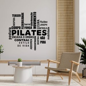 Adesivo Decorativo Palavras Motivação Pilates Movimento Cura Decoração Studio Kanto Store Adesivo de