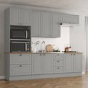 Ver imagem 1 de Cozinha Completa Americana 10 Portas 5 Gavetas 100% Mdf Cinza Hp/nature - Henn