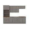 Cozinha Completa Americana 10 Portas 5 Gavetas 100% Mdf Cinza Hp/nature - Henn - 2