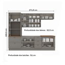Ver imagem 5 de Cozinha Completa Americana 10 Portas 5 Gavetas 100% Mdf Cinza Hp/nature - Henn