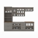 Ver imagem 4 de Cozinha Completa Americana 10 Portas 5 Gavetas 100% Mdf Cinza Hp/nature - Henn