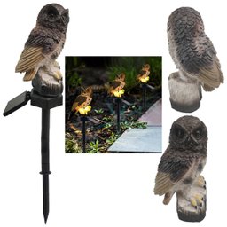 Coruja Luminaria Solar Luz Led Iluminaçao Decoraçao Teto Jardim Quintal Varanda Enfeite Multiuso Res - 2