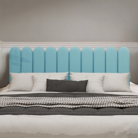 Cabeceira Nuvem King Size Facil Instalação 10 Placas 45x20cm:azul Bebe