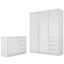 Ver imagem 1 de Jogo de Quarto Infantil Guarda Roupa e Cômoda Pérola Branco - Phoenix Phoenix Baby