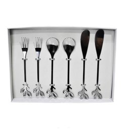 Conjunto Talheres para Petiscos Leaves Bon Gourmet Aço Inox - 7
