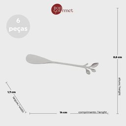 Conjunto Talheres para Petiscos Leaves Bon Gourmet Aço Inox - 3