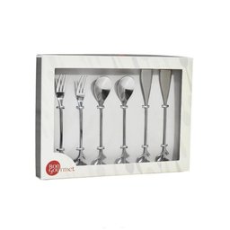 Conjunto Talheres para Petiscos Leaves Bon Gourmet Aço Inox - 4