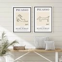 Ver imagem 2 de Kit 2 Quadros Picasso - Gato e Cachorro 24x18cm:madeira Branca