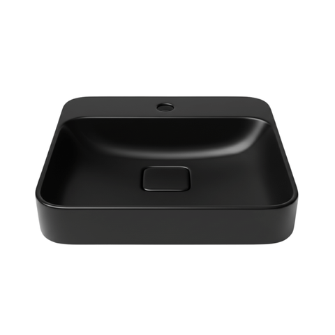 Cuba para Banheiro Badenza Blenda de Sobrepor Quadrada com Mesa e Furo 38x38cm Preto