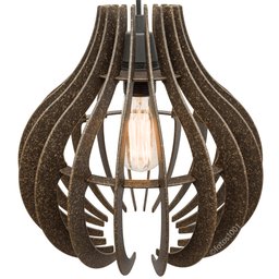 Kit 3 Pendente Lótus Poptem Madeira Lustre Luminária 30cm Sala - 3