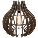 Ver imagem 3 de Kit 3 Pendente Lótus Poptem Madeira Lustre Luminária 30cm Sala