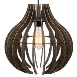 Kit 3 Pendente Lótus Poptem Madeira Lustre Luminária 30cm Sala - 6