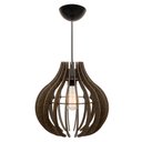 Ver imagem 2 de Kit 3 Pendente Lótus Poptem Madeira Lustre Luminária 30cm Sala